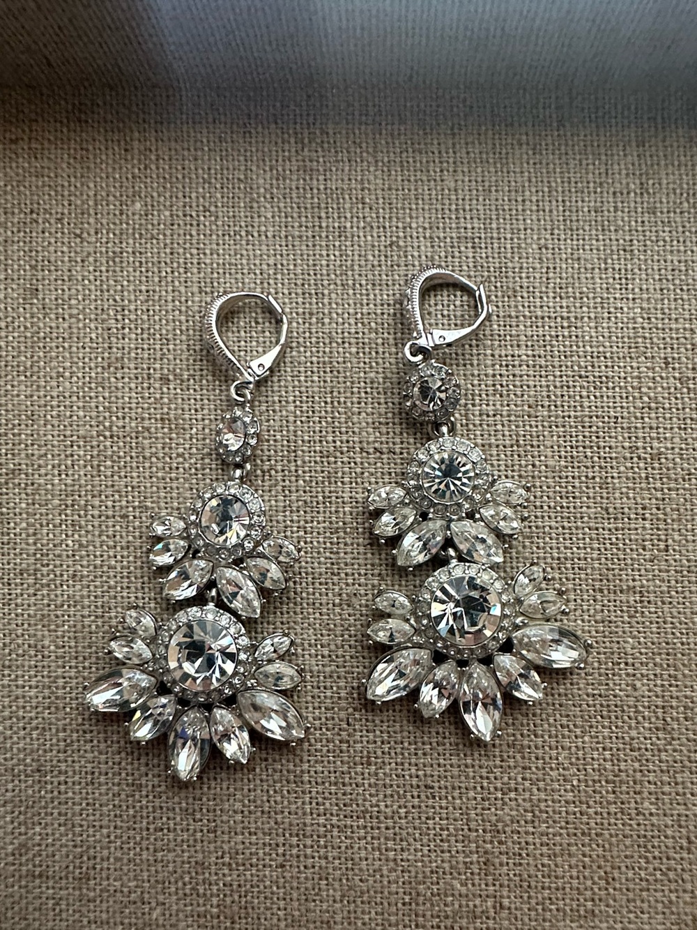 Givenchy Clear Crystal Drop Earrings